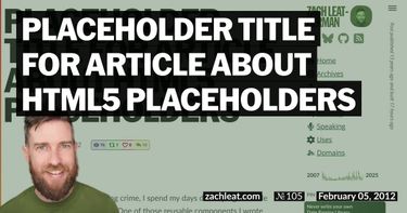 Placeholder Title for Article about HTML5 Placeholders