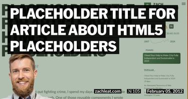 Placeholder Title for Article about HTML5 Placeholders