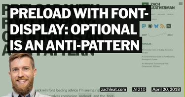 preload with font-display: optional is an Anti-pattern