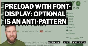 preload with font-display: optional is an Anti-pattern
