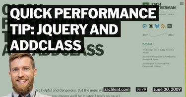 Quick Performance Tip: jQuery and addClass