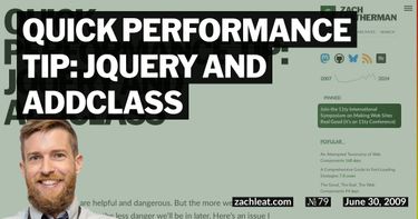 Quick Performance Tip: jQuery and addClass