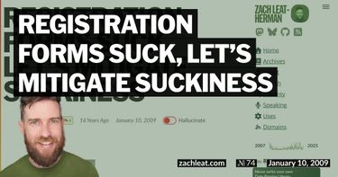 Registration Forms Suck, Let&#8217;s Mitigate Suckiness