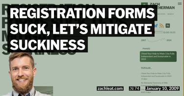 Registration Forms Suck, Let&#8217;s Mitigate Suckiness