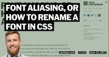 Font Aliasing, or How to Rename a Font in CSS