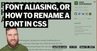 Font Aliasing, or How to Rename a Font in CSS