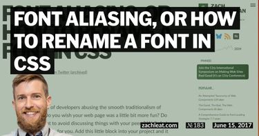Font Aliasing, or How to Rename a Font in CSS