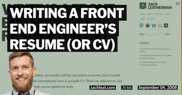 Writing a Front End Engineer&#8217;s Resume (or CV)