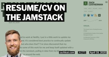 Resume/CV on the Jamstack