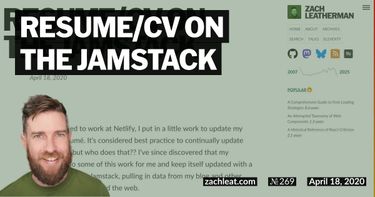 Resume/CV on the Jamstack