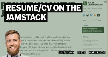 Resume/CV on the Jamstack