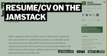 Resume/CV on the Jamstack