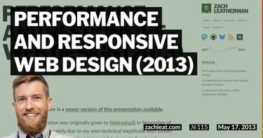 Performance and Responsive Web Design (2013)