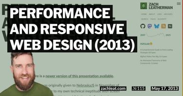 Performance and Responsive Web Design (2013)