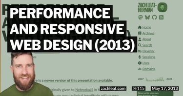 Performance and Responsive Web Design (2013)