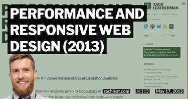 Performance and Responsive Web Design (2013)
