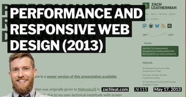 Performance and Responsive Web Design (2013)