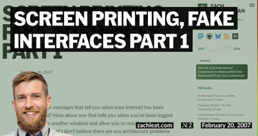 Screen Printing, Fake Interfaces Part 1