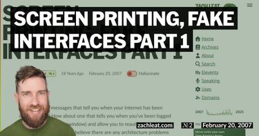 Screen Printing, Fake Interfaces Part 1