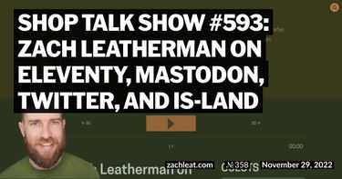 Shop Talk Show #593: Zach Leatherman on Eleventy, Mastodon, Twitter, and is-land