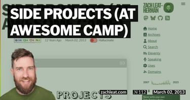 Side Projects (at Awesome Camp)