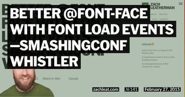 Better @font-face with Font Load Events—SmashingConf Whistler