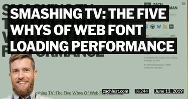 Smashing TV: The Five Whys of Web Font Loading Performance