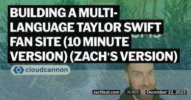 Building a multi-language Taylor Swift fan site (10 Minute Version) (Zach's Version)