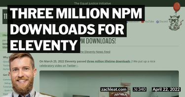 Three Million npm Downloads for Eleventy