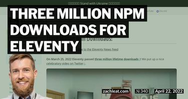 Three Million npm Downloads for Eleventy