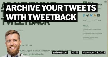 Archive your Tweets with Tweetback