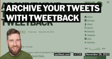 Archive your Tweets with Tweetback