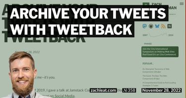 Archive your Tweets with Tweetback