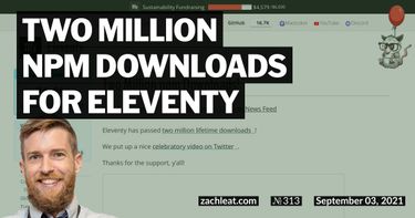 Two Million npm Downloads for Eleventy