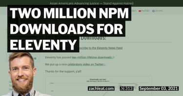 Two Million npm Downloads for Eleventy