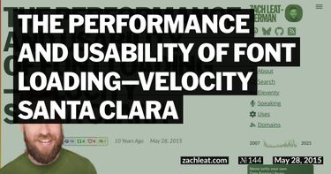 The Performance and Usability of Font Loading—Velocity Santa Clara