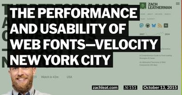 The Performance and Usability of Web Fonts—Velocity New York City