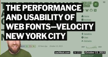 The Performance and Usability of Web Fonts—Velocity New York City