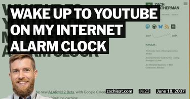 Wake up to YouTube on my Internet Alarm Clock