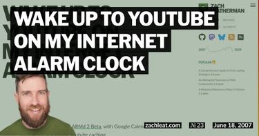 Wake up to YouTube on my Internet Alarm Clock