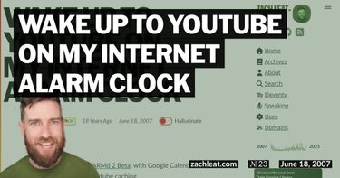 Wake up to YouTube on my Internet Alarm Clock