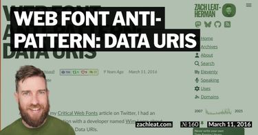 Web Font Anti-pattern: Data URIs