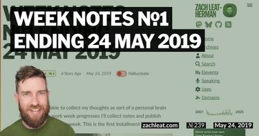 Week Notes №1 ending 24 May 2019