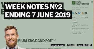 Week Notes №2 ending 7 June 2019