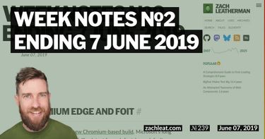 Week Notes №2 ending 7 June 2019