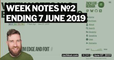 Week Notes №2 ending 7 June 2019