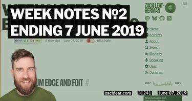 Week Notes №2 ending 7 June 2019