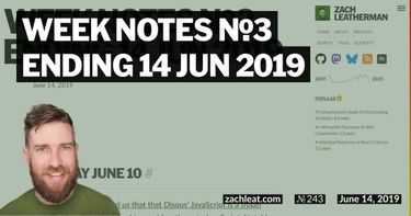 Week Notes №3 ending 14 Jun 2019