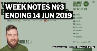 Week Notes №3 ending 14 Jun 2019