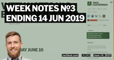 Week Notes №3 ending 14 Jun 2019